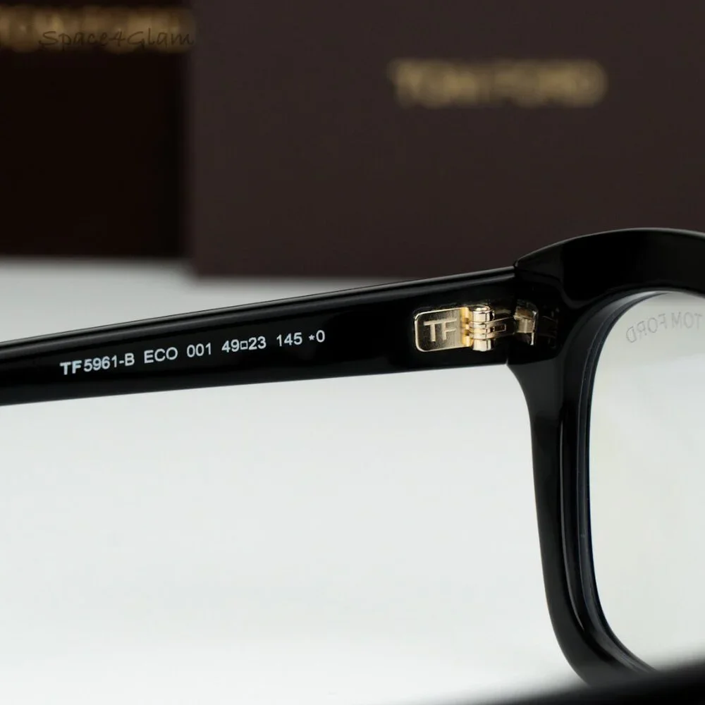 Tom Ford Women Eyeglasses Black Blue Light Block Square FT5961-B 001 BRAND NEW